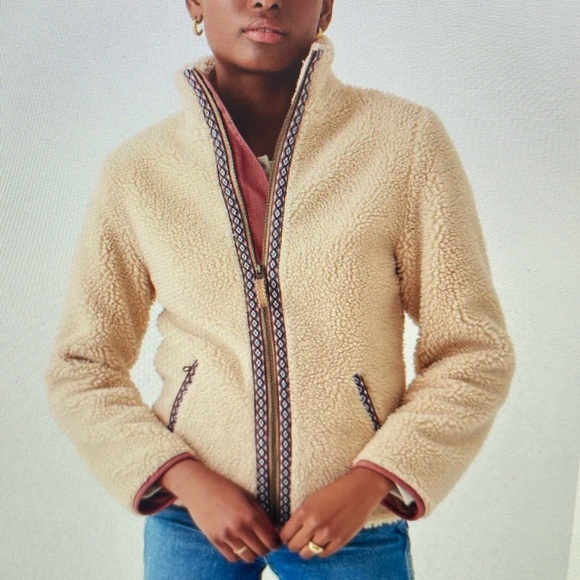 Women's Cream Sherpa Jacket - Picture 1 of 4